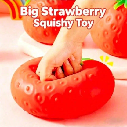 1pc New Extra-Large Strawberry Slow Rebound Toy, Giant Squeezing Toy, PU-Filled Sensory Toy, Stress-Relieving Game Toy, Suitable For Adults,Color, Style & Packaging Random