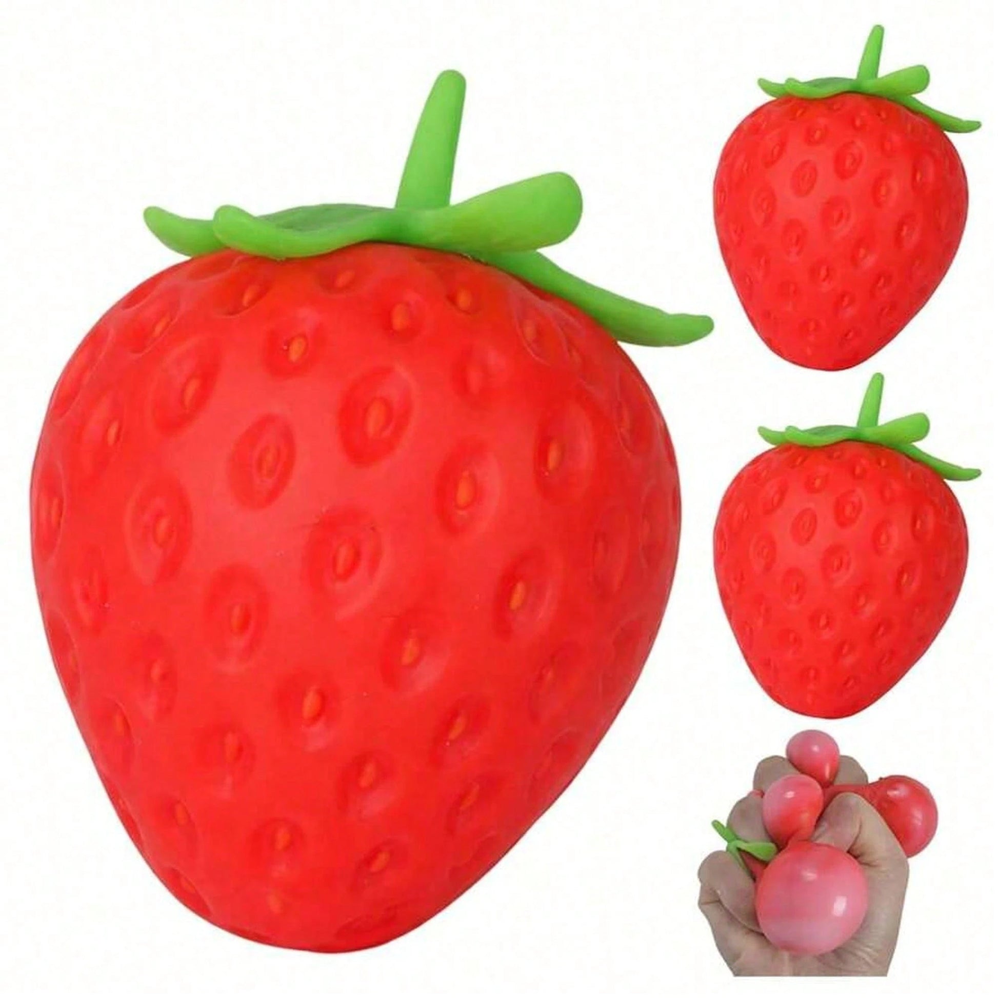 1pc New Extra-Large Strawberry Slow Rebound Toy, Giant Squeezing Toy, PU-Filled Sensory Toy, Stress-Relieving Game Toy, Suitable For Adults,Color, Style & Packaging Random