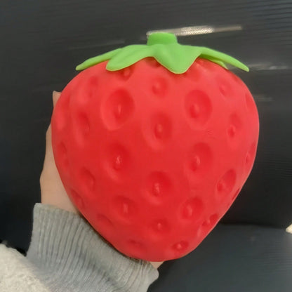 1pc New Extra-Large Strawberry Slow Rebound Toy, Giant Squeezing Toy, PU-Filled Sensory Toy, Stress-Relieving Game Toy, Suitable For Adults,Color, Style & Packaging Random