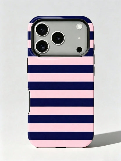 1pc New Glossy Artistic Purple Striped Pattern 2-In-1 Phile Shell Full Coverage Phone Hard Case, Suitable For IPhone 17 Pro Max/17Pro/17e/16e/16 Pro Max/15 Pro Max/14 Pro Max/13Pro/12/11/XR/XS Max/7/8