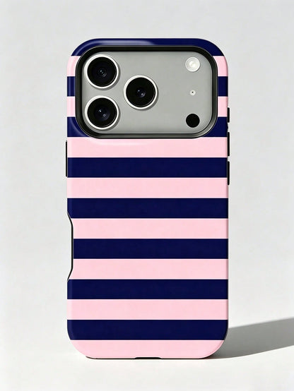 1pc New Glossy Artistic Purple Striped Pattern 2-In-1 Phile Shell Full Coverage Phone Hard Case, Suitable For IPhone 17 Pro Max/17Pro/17e/16e/16 Pro Max/15 Pro Max/14 Pro Max/13Pro/12/11/XR/XS Max/7/8