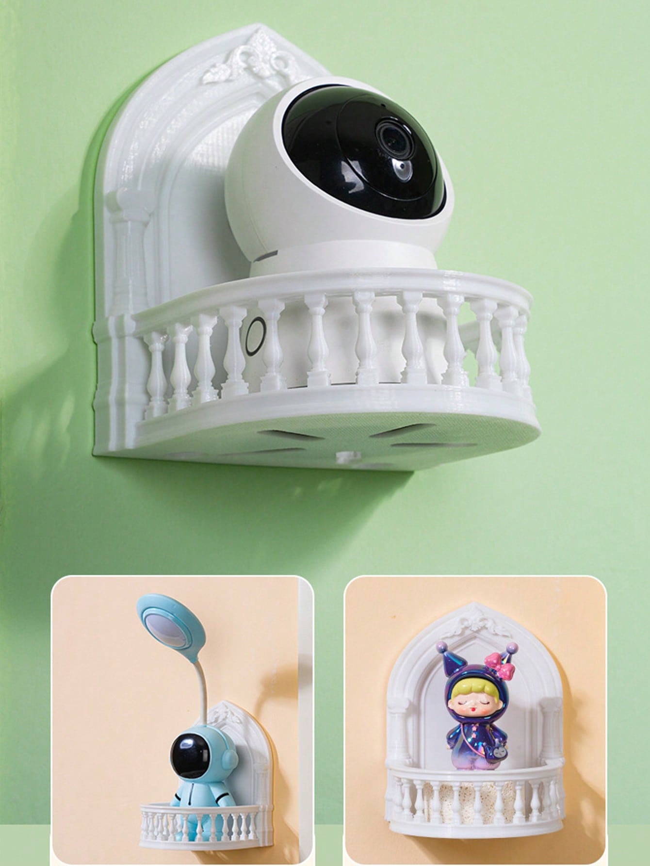 1pc No-Drill Hole Camera Mount Holder, Suitable For Kids Room, Surveillance Camera, Wall-Mounted Storage Rack, No-Drill Hole Security Camera, Home Organization