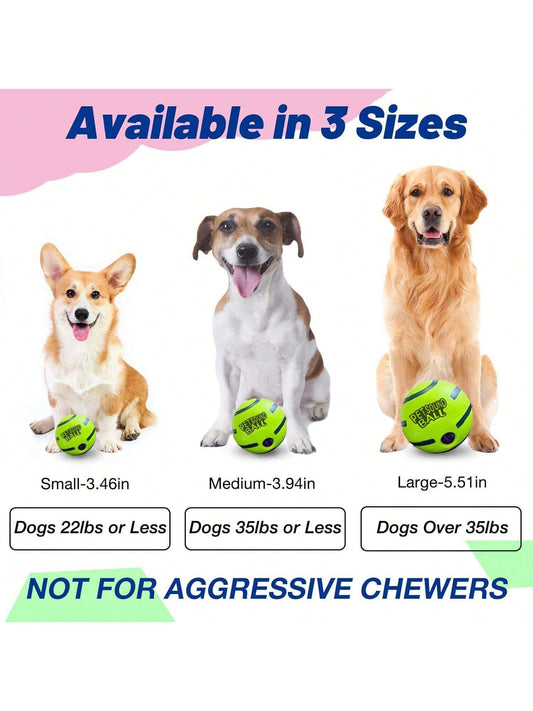 1PC Of Large Wobble Dog Toys Ball,Shake Make Fun Giggle Sound, Squeaky Dog Toys Ball, Chewing Ball For Training Teeth Cleaning Herding Balls Indoor Outdoor Dog Gifts For Medium Large Dogs