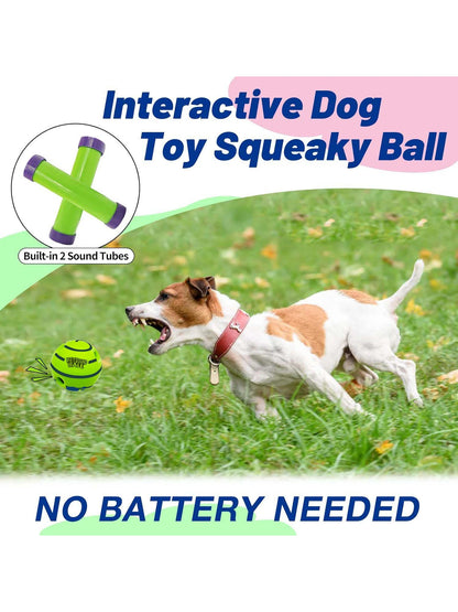 1PC Of Large Wobble Dog Toys Ball,Shake Make Fun Giggle Sound, Squeaky Dog Toys Ball, Chewing Ball For Training Teeth Cleaning Herding Balls Indoor Outdoor Dog Gifts For Medium Large Dogs