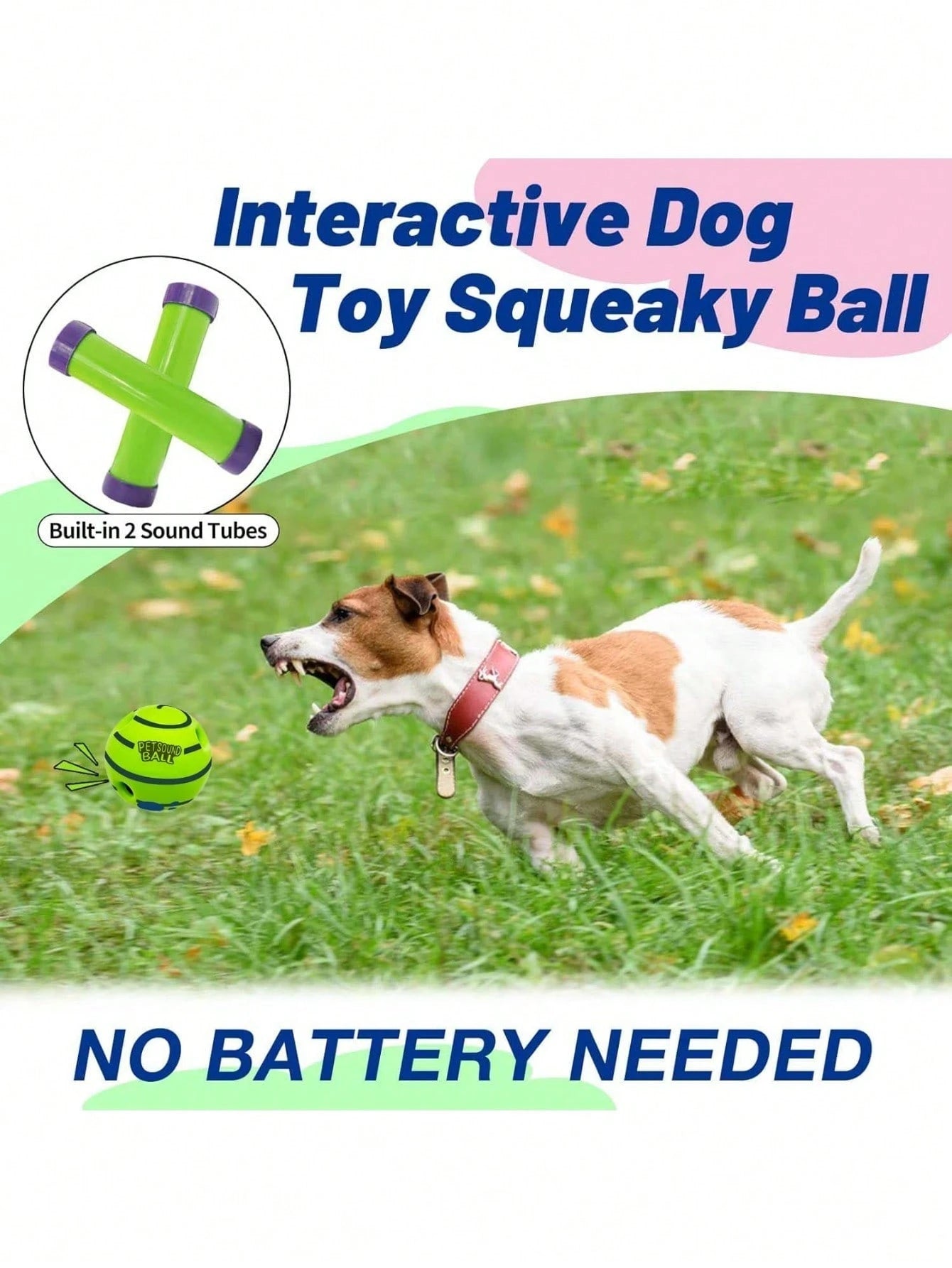 1PC Of Large Wobble Dog Toys Ball,Shake Make Fun Giggle Sound, Squeaky Dog Toys Ball, Chewing Ball For Training Teeth Cleaning Herding Balls Indoor Outdoor Dog Gifts For Medium Large Dogs