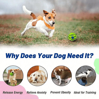 1PC Of Large Wobble Dog Toys Ball,Shake Make Fun Giggle Sound, Squeaky Dog Toys Ball, Chewing Ball For Training Teeth Cleaning Herding Balls Indoor Outdoor Dog Gifts For Medium Large Dogs