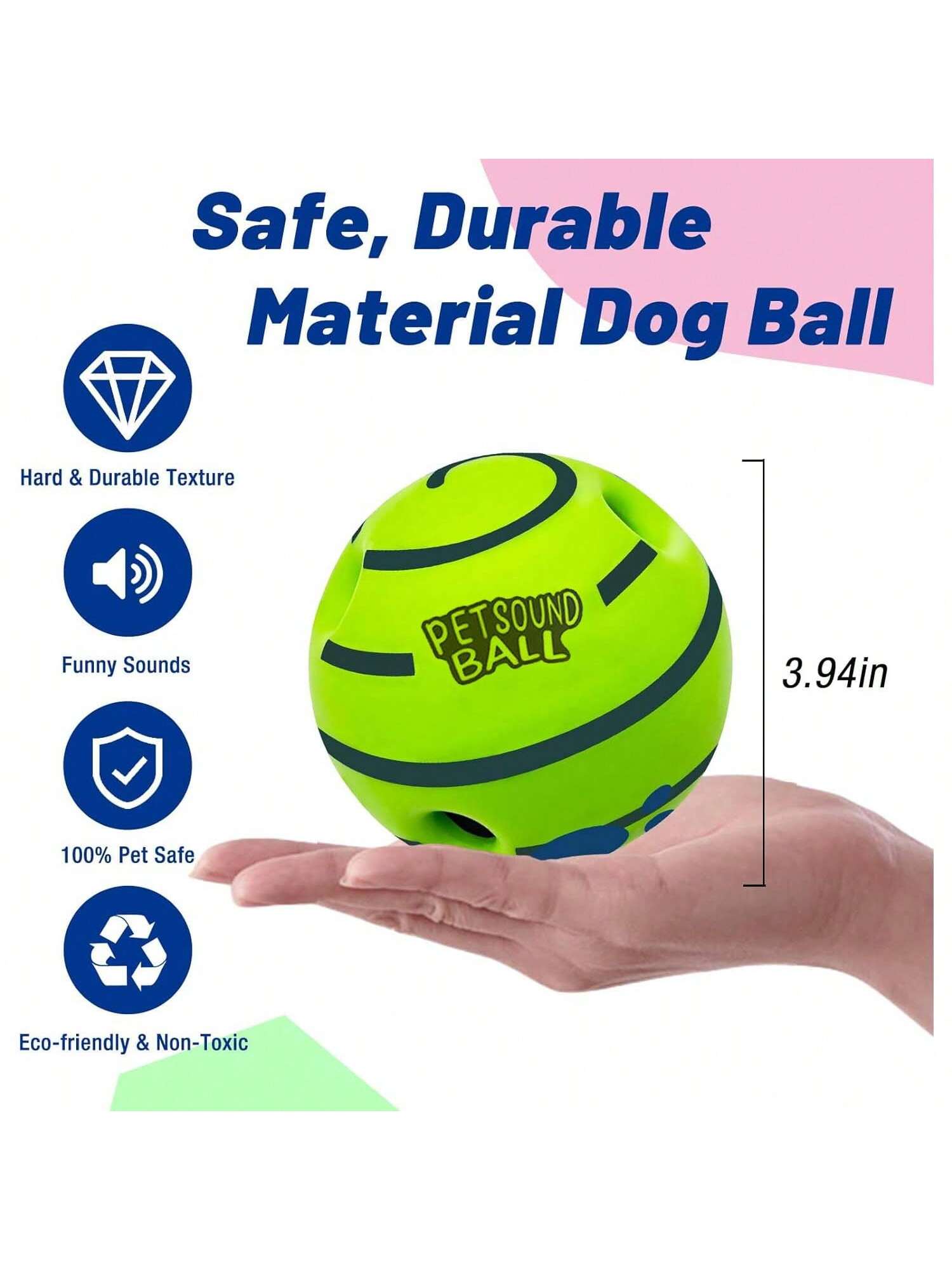 1PC Of Large Wobble Dog Toys Ball,Shake Make Fun Giggle Sound, Squeaky Dog Toys Ball, Chewing Ball For Training Teeth Cleaning Herding Balls Indoor Outdoor Dog Gifts For Medium Large Dogs
