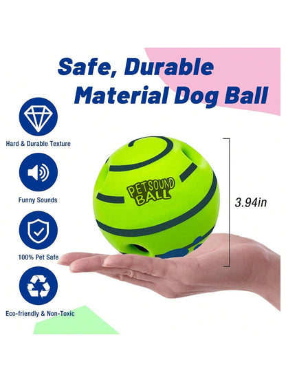 1PC Of Large Wobble Dog Toys Ball,Shake Make Fun Giggle Sound, Squeaky Dog Toys Ball, Chewing Ball For Training Teeth Cleaning Herding Balls Indoor Outdoor Dog Gifts For Medium Large Dogs