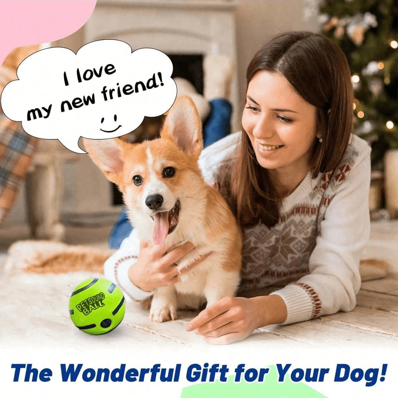 1PC Of Large Wobble Dog Toys Ball,Shake Make Fun Giggle Sound, Squeaky Dog Toys Ball, Chewing Ball For Training Teeth Cleaning Herding Balls Indoor Outdoor Dog Gifts For Medium Large Dogs