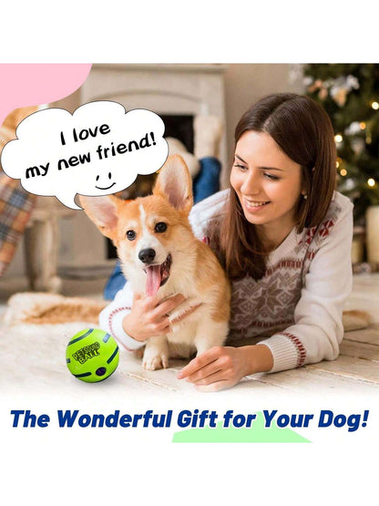 1PC Of Large Wobble Dog Toys Ball,Shake Make Fun Giggle Sound, Squeaky Dog Toys Ball, Chewing Ball For Training Teeth Cleaning Herding Balls Indoor Outdoor Dog Gifts For Medium Large Dogs