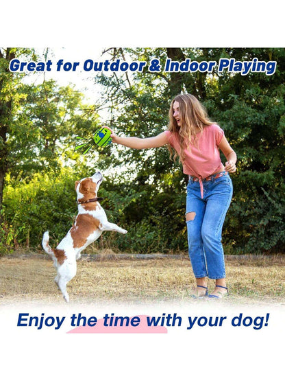 1PC Of Large Wobble Dog Toys Ball,Shake Make Fun Giggle Sound, Squeaky Dog Toys Ball, Chewing Ball For Training Teeth Cleaning Herding Balls Indoor Outdoor Dog Gifts For Medium Large Dogs