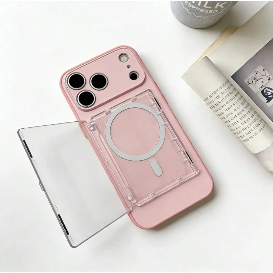 1PC Open-Sided Magnetic Flip Card Holder With PC Shell-, Scratch-Resistant, And Pressure-Resistant, With A Crystal-Clear Finish. High-Transparency Tri-Color Options: Transparent White, Transparent Or