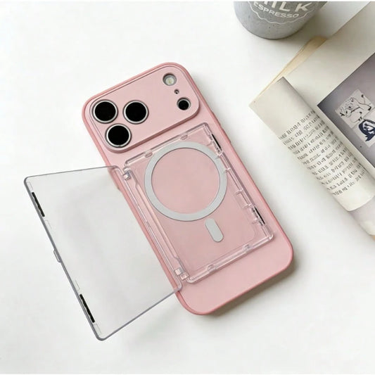 1PC Open-Sided Magnetic Flip Card Holder With PC Shell-, Scratch-Resistant, And Pressure-Resistant, With A Crystal-Clear Finish. High-Transparency Tri-Color Options: Transparent White, Transparent Or