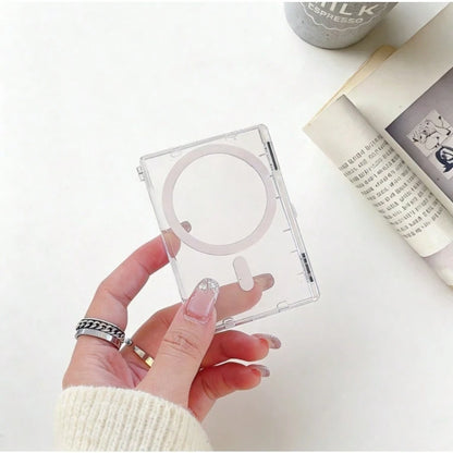1PC Open-Sided Magnetic Flip Card Holder With PC Shell-, Scratch-Resistant, And Pressure-Resistant, With A Crystal-Clear Finish. High-Transparency Tri-Color Options: Transparent White, Transparent Or