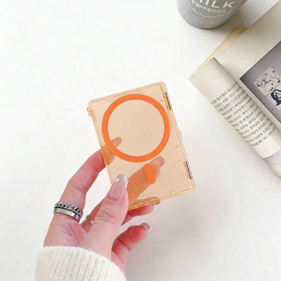 1PC Open-Sided Magnetic Flip Card Holder With PC Shell-, Scratch-Resistant, And Pressure-Resistant, With A Crystal-Clear Finish. High-Transparency Tri-Color Options: Transparent White, Transparent Or