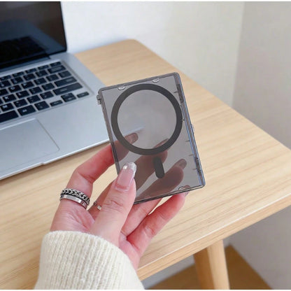 1PC Open-Sided Magnetic Flip Card Holder With PC Shell-, Scratch-Resistant, And Pressure-Resistant, With A Crystal-Clear Finish. High-Transparency Tri-Color Options: Transparent White, Transparent Or