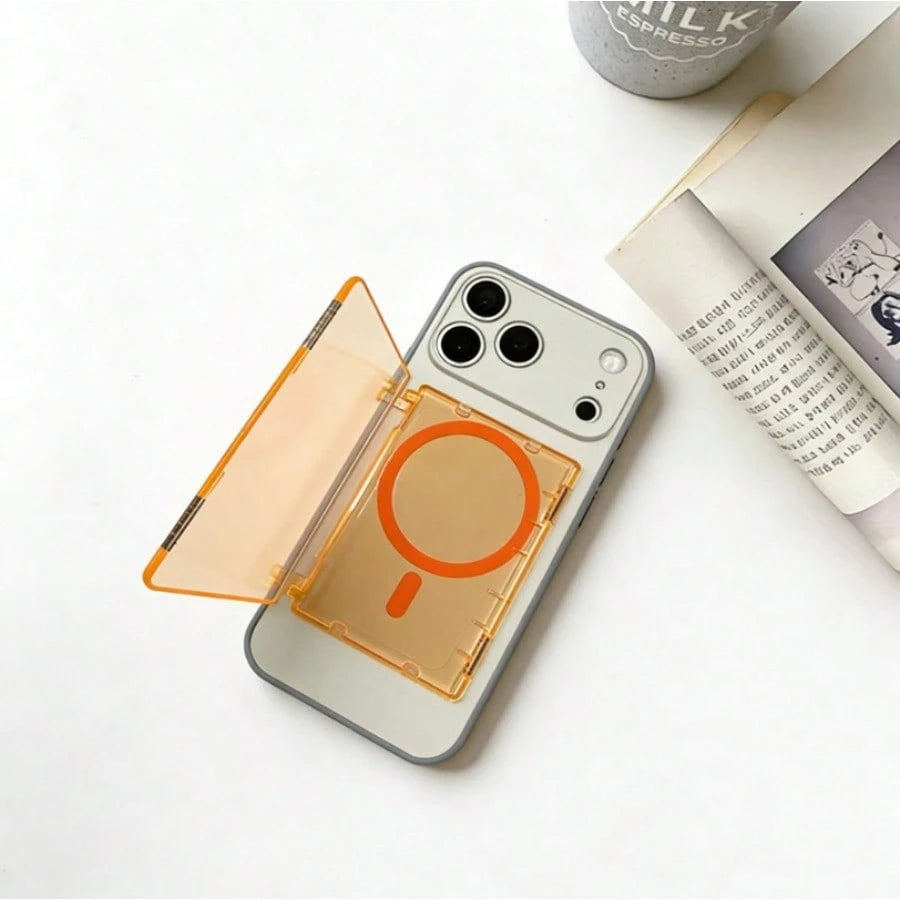 1PC Open-Sided Magnetic Flip Card Holder With PC Shell-, Scratch-Resistant, And Pressure-Resistant, With A Crystal-Clear Finish. High-Transparency Tri-Color Options: Transparent White, Transparent Or