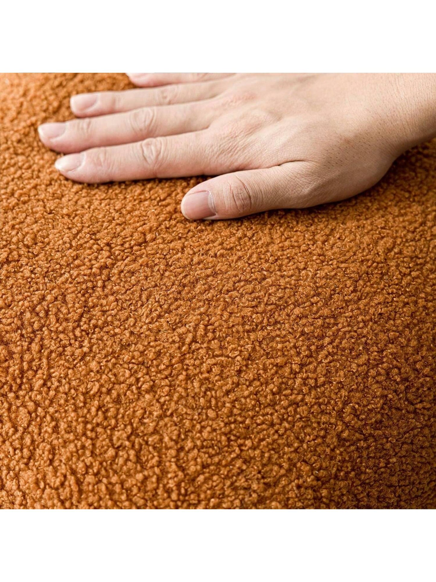 1pc Orange (Pillow Insert Not Included) Curly Fluffy Pillow Cover- Soft, Neutral Fluffy Plush Cushion Sham, Suitable For Sofa, Bedroom, Decor, All Seasons