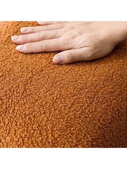 1pc Orange (Pillow Insert Not Included) Curly Fluffy Pillow Cover- Soft, Neutral Fluffy Plush Cushion Sham, Suitable For Sofa, Bedroom, Decor, All Seasons