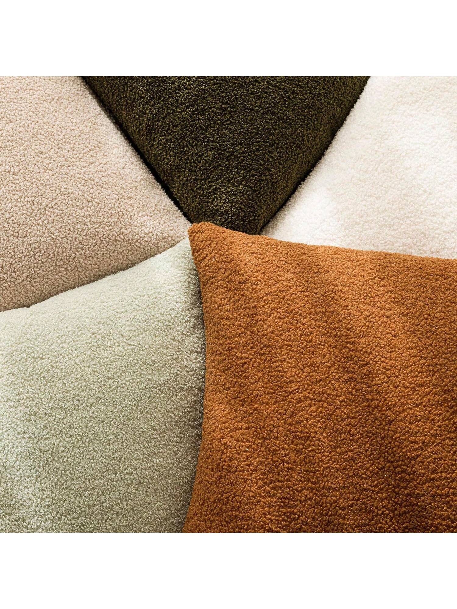 1pc Orange (Pillow Insert Not Included) Curly Fluffy Pillow Cover- Soft, Neutral Fluffy Plush Cushion Sham, Suitable For Sofa, Bedroom, Decor, All Seasons