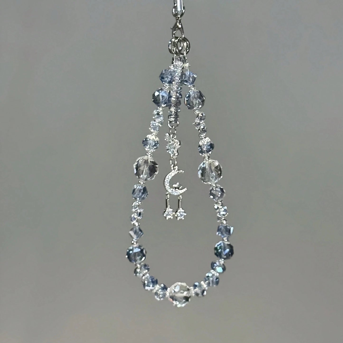 1pc Oversized Crystal Bead Phone Lanyard- Shiny Fairy Style Wrist Strap Phone Charm, Transparent Glossy Luxury Multi-Functional Phone Accessory, Suitable For Most Smartphones