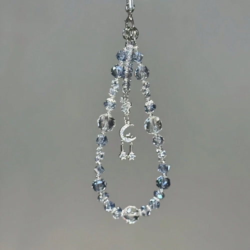 1pc Oversized Crystal Bead Phone Lanyard- Shiny Fairy Style Wrist Strap Phone Charm, Transparent Glossy Luxury Multi-Functional Phone Accessory, Suitable For Most Smartphones