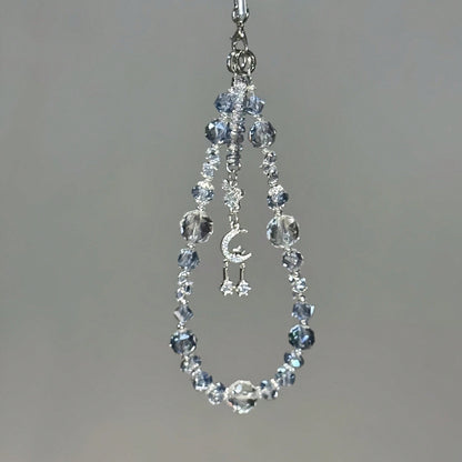 1pc Oversized Crystal Bead Phone Lanyard- Shiny Fairy Style Wrist Strap Phone Charm, Transparent Glossy Luxury Multi-Functional Phone Accessory, Suitable For Most Smartphones