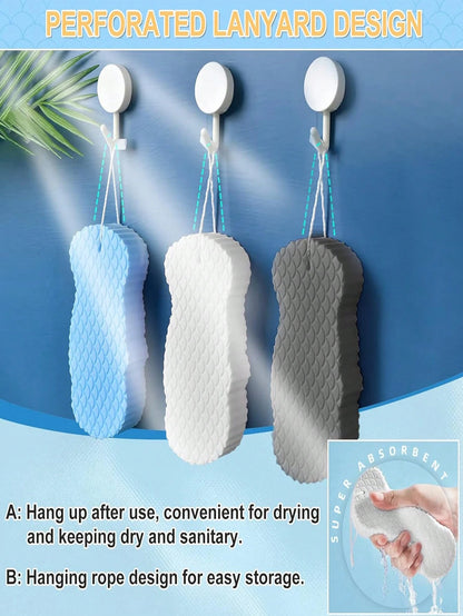 1pc Painless Exfoliating Sponge For Body Scrub, Grey,Bag,Organizer,Storage,Hair Clips