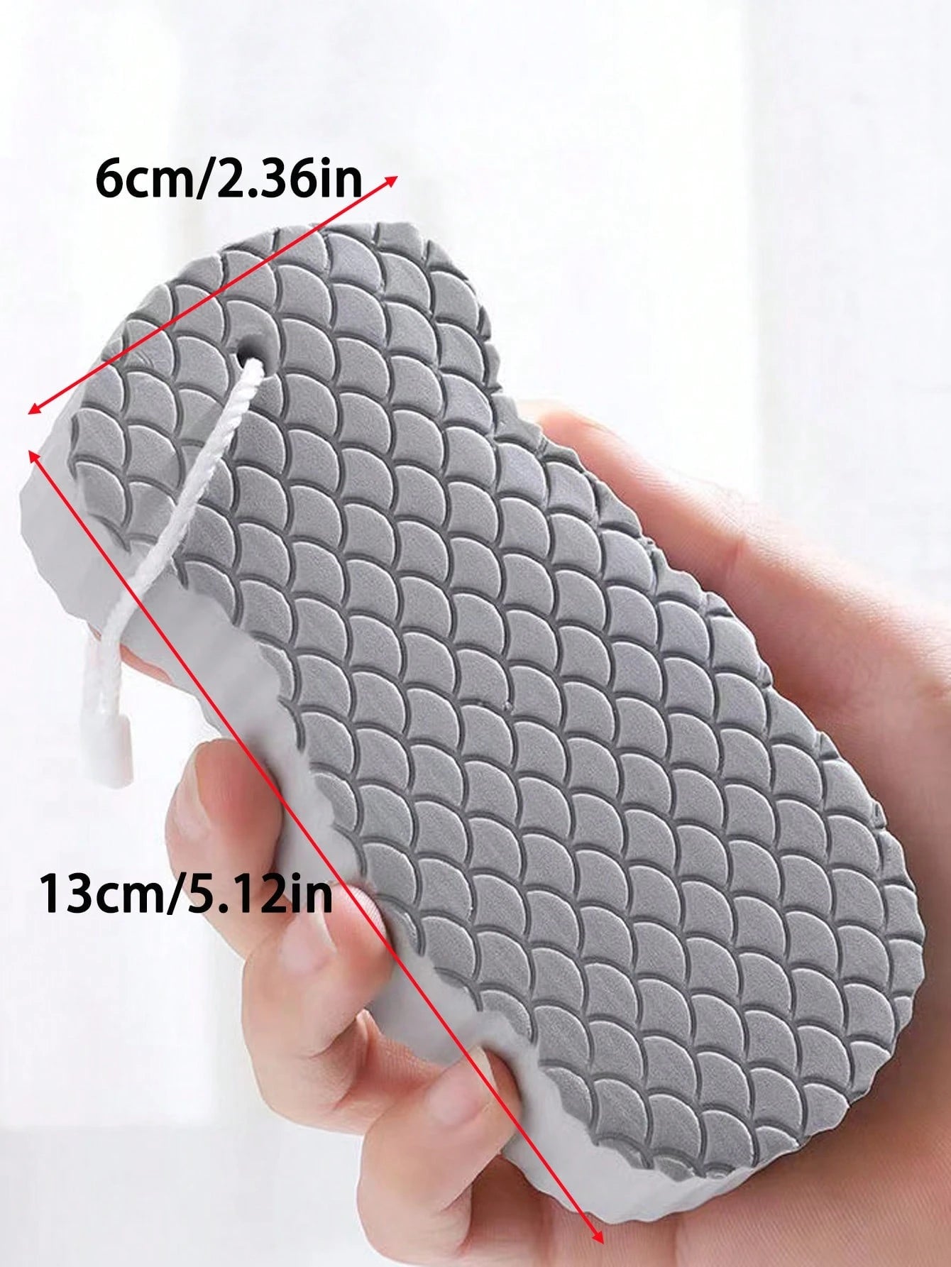 1pc Painless Exfoliating Sponge For Body Scrub, Grey,Bag,Organizer,Storage,Hair Clips