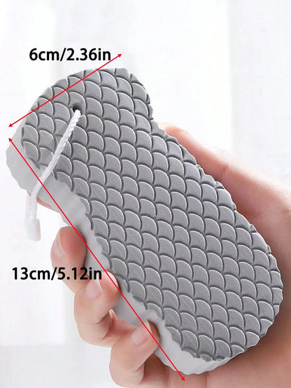 1pc Painless Exfoliating Sponge For Body Scrub, Grey,Bag,Organizer,Storage,Hair Clips
