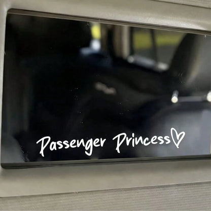 1pc Passenger Princess Rearview Mirror Sticker, Waterproof Removable Vinyl. Easy To Apply, Fit All Cars. Cute Letter Design, Stylish Interior Decor Perfect For Female Drivers.