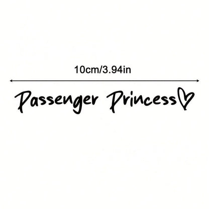1pc Passenger Princess Rearview Mirror Sticker, Waterproof Removable Vinyl. Easy To Apply, Fit All Cars. Cute Letter Design, Stylish Interior Decor Perfect For Female Drivers.