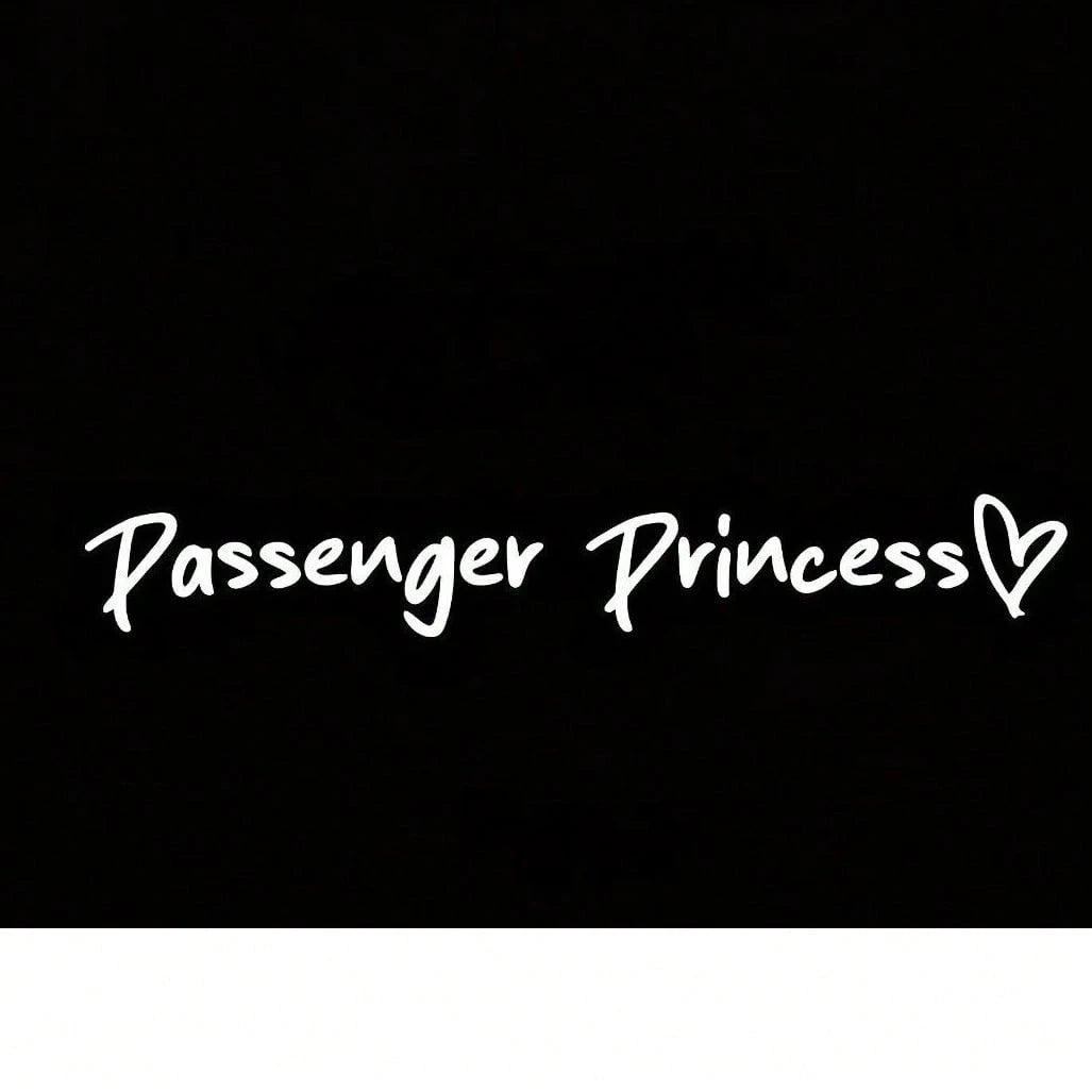 1pc Passenger Princess Rearview Mirror Sticker, Waterproof Removable Vinyl. Easy To Apply, Fit All Cars. Cute Letter Design, Stylish Interior Decor Perfect For Female Drivers.