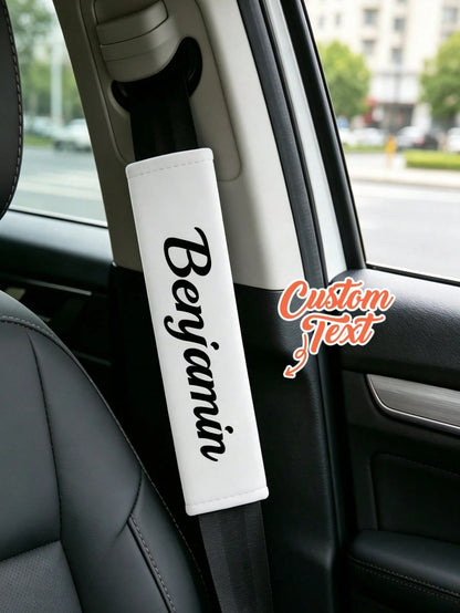 1pc Personalized Car Seat Belt Cover, Customized Name Car Safety Belt Sleeve, Personalized Shoulder Strap Car Interior Decor, Suitable For Decorating Your Beloved Car, Streetwear Fashion, Autumn Decor