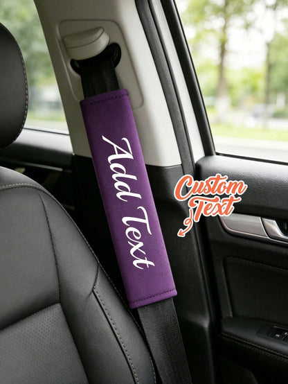1pc Personalized Car Seat Belt Cover, Customized Name Car Safety Belt Sleeve, Personalized Shoulder Strap Car Interior Decor, Suitable For Decorating Your Beloved Car, Streetwear Fashion, Autumn Decor