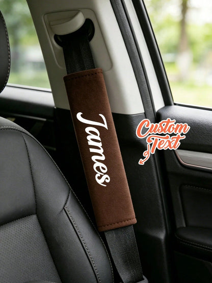 1pc Personalized Car Seat Belt Cover, Customized Name Car Safety Belt Sleeve, Personalized Shoulder Strap Car Interior Decor, Suitable For Decorating Your Beloved Car, Streetwear Fashion, Autumn Decor