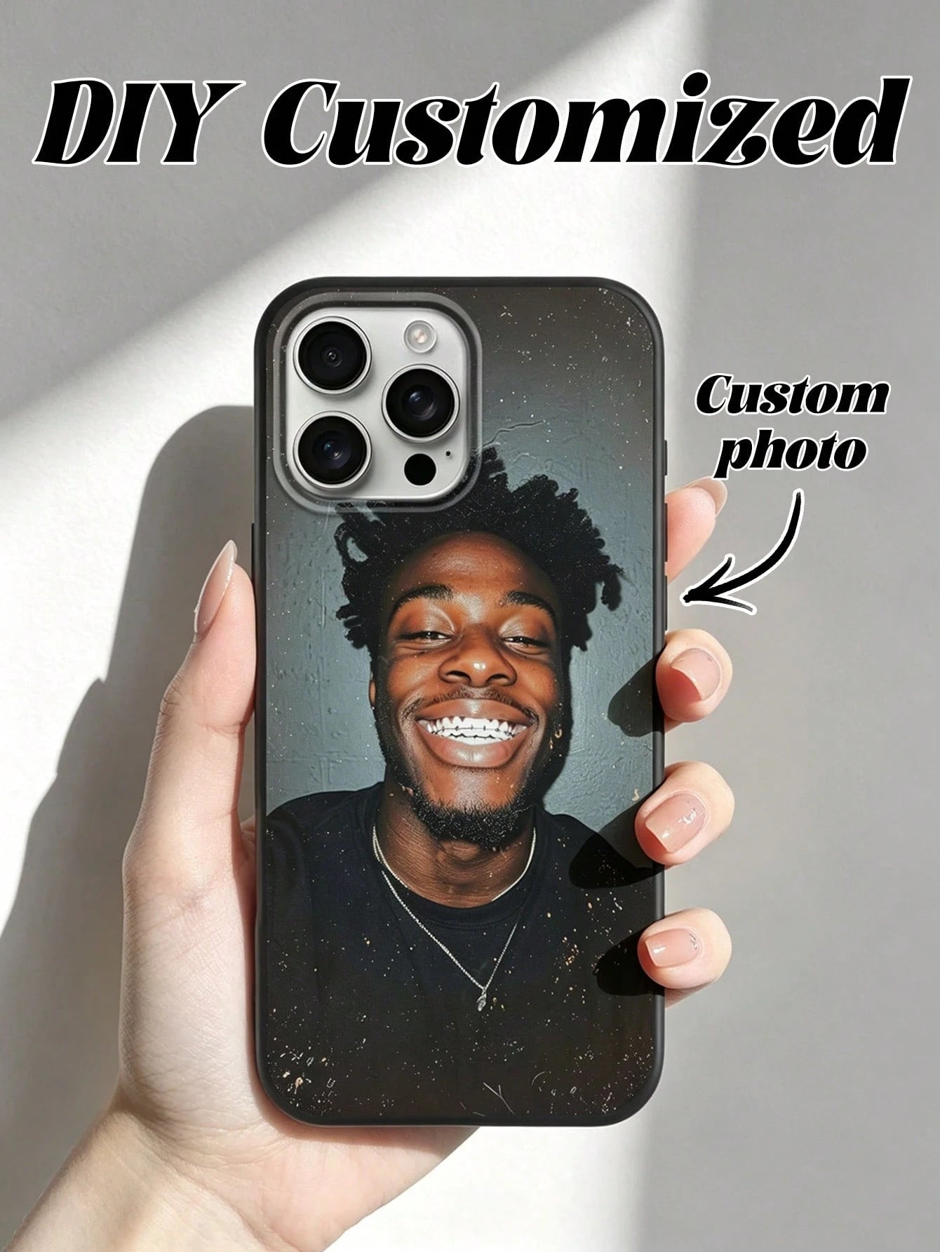 1pc Personalized Custom Name Black Phone Case Compatible With Apple 16 Pro Max/17 Pro Max/17 Air/17/16 Plus, S26 Ultra/S26/S25 Ultra/S25 Plus/S25/A56/A55/A07/A17, And Other Models