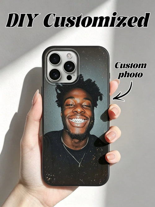1pc Personalized Custom Name Black Phone Case Compatible With Apple 16 Pro Max/17 Pro Max/17 Air/17/16 Plus, S26 Ultra/S26/S25 Ultra/S25 Plus/S25/A56/A55/A07/A17, And Other Models
