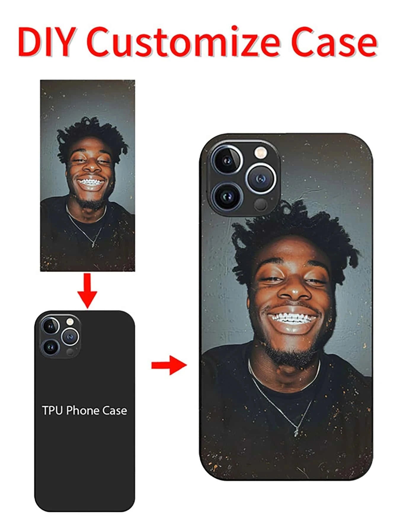 1pc Personalized Custom Name Black Phone Case Compatible With Apple 16 Pro Max/17 Pro Max/17 Air/17/16 Plus, S26 Ultra/S26/S25 Ultra/S25 Plus/S25/A56/A55/A07/A17, And Other Models