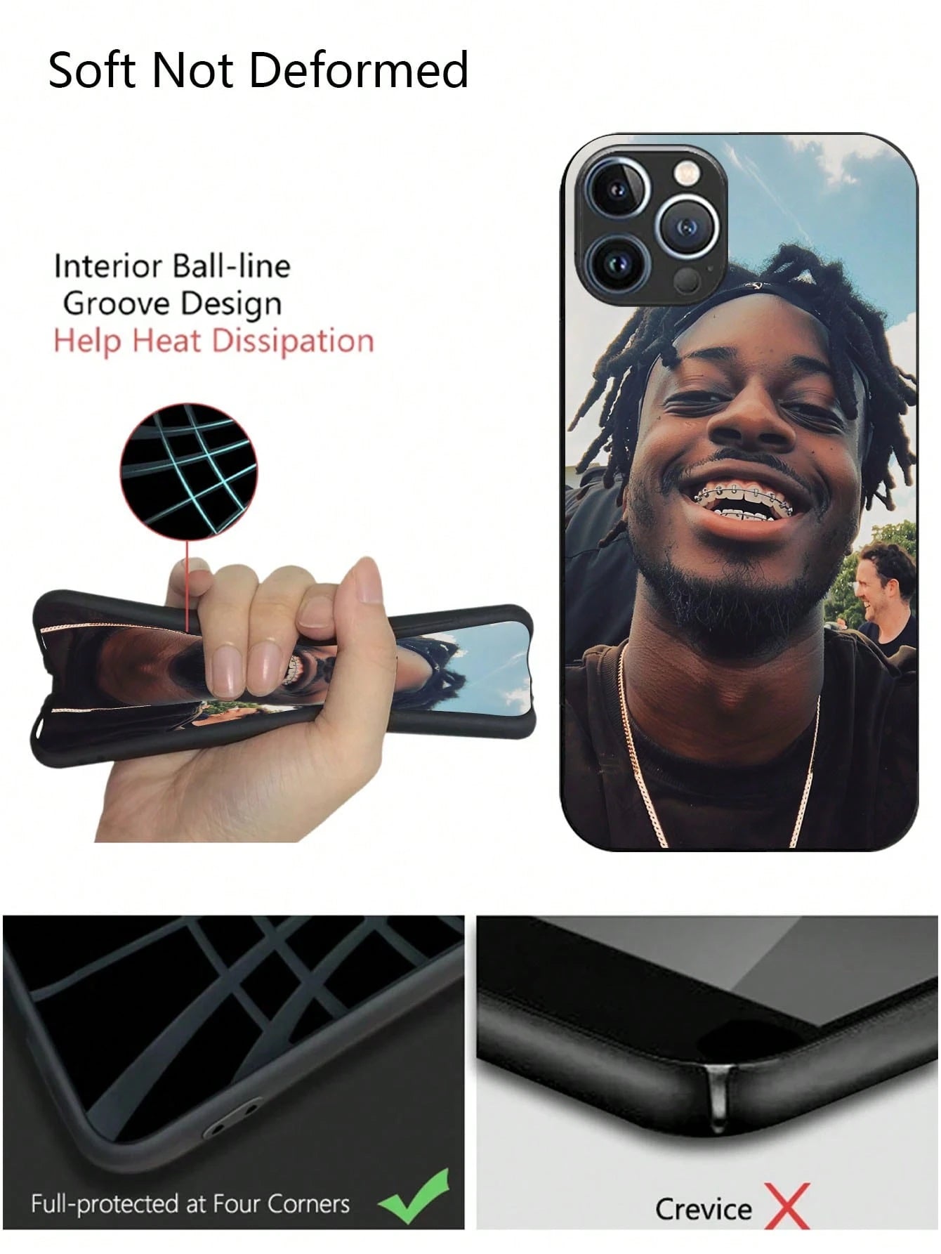 1pc Personalized Custom Name Black Phone Case Compatible With Apple 16 Pro Max/17 Pro Max/17 Air/17/16 Plus, S26 Ultra/S26/S25 Ultra/S25 Plus/S25/A56/A55/A07/A17, And Other Models