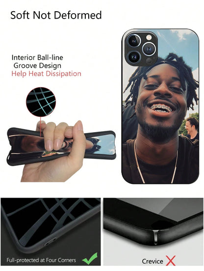 1pc Personalized Custom Name Black Phone Case Compatible With Apple 16 Pro Max/17 Pro Max/17 Air/17/16 Plus, S26 Ultra/S26/S25 Ultra/S25 Plus/S25/A56/A55/A07/A17, And Other Models
