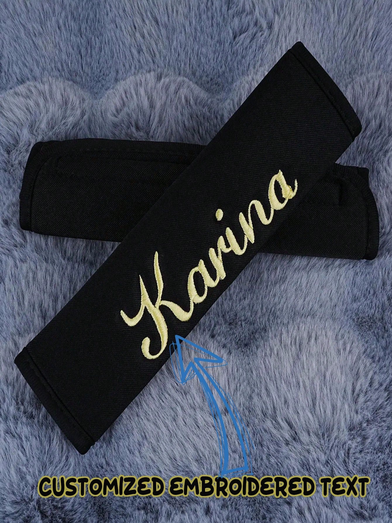 1pc Personalized Embroidered Car Seat Belt Cover, Custom Name Car Seat Belt Sleeve, Embroidered Shoulder Strap Car Interior Decor, Suitable To Decorate Your Beloved Car,Street Casual Chic,Fall Decor