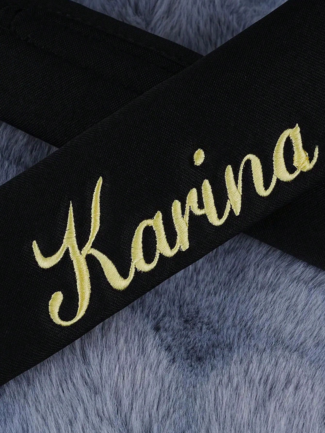 1pc Personalized Embroidered Car Seat Belt Cover, Custom Name Car Seat Belt Sleeve, Embroidered Shoulder Strap Car Interior Decor, Suitable To Decorate Your Beloved Car,Street Casual Chic,Fall Decor