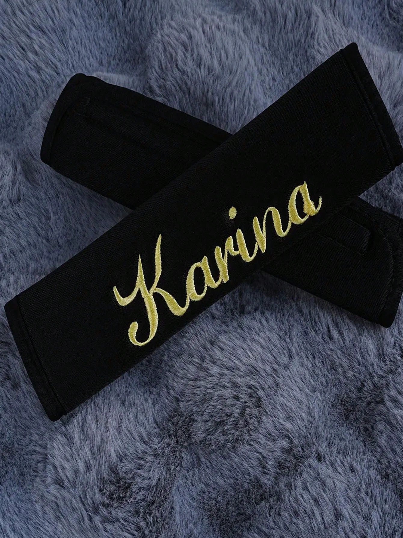 1pc Personalized Embroidered Car Seat Belt Cover, Custom Name Car Seat Belt Sleeve, Embroidered Shoulder Strap Car Interior Decor, Suitable To Decorate Your Beloved Car,Street Casual Chic,Fall Decor