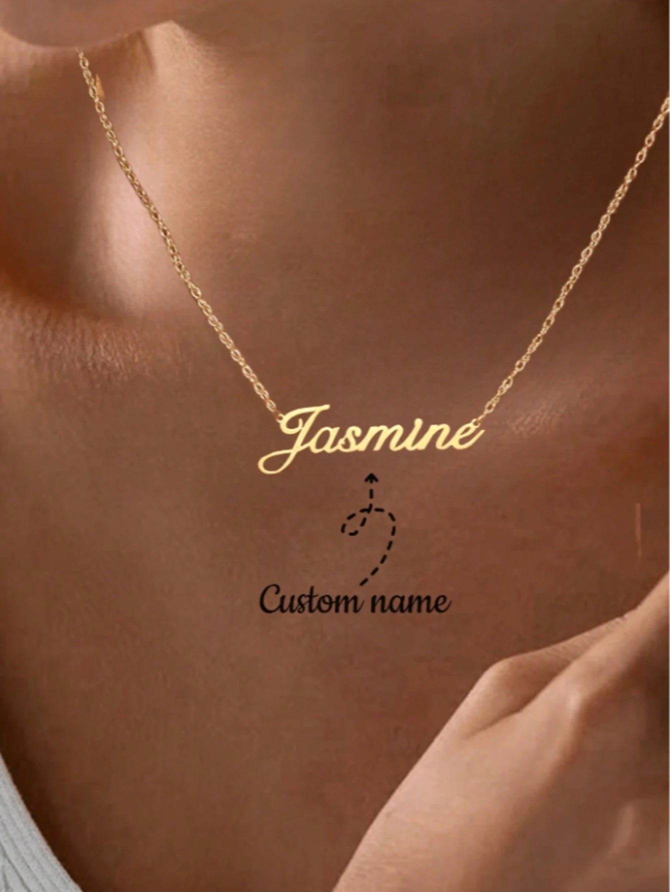 1pc Personalized Minimalist DIY Name Necklace Stainless Steel Choker Accessory (English Name Only), Fashion, Autumn Style, Retro, Minimalist, Soccer Mom, Casual, Vintage Custom, Personalized, Wedding