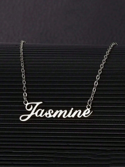 1pc Personalized Minimalist DIY Name Necklace Stainless Steel Choker Accessory (English Name Only), Fashion, Autumn Style, Retro, Minimalist, Soccer Mom, Casual, Vintage Custom, Personalized, Wedding