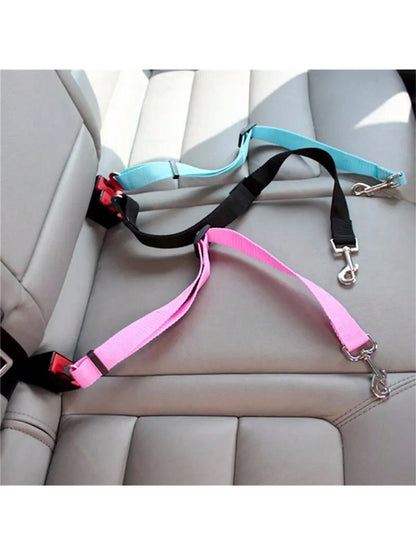1pc Pet Car Safety Leash, Retractable Dog Safety Belt, Nylon Material Vehicle Restraint, Durable (This Product Is Used To Limit Pet's Activity In The Car, Making Your Travel Safer. Please Do Not Over