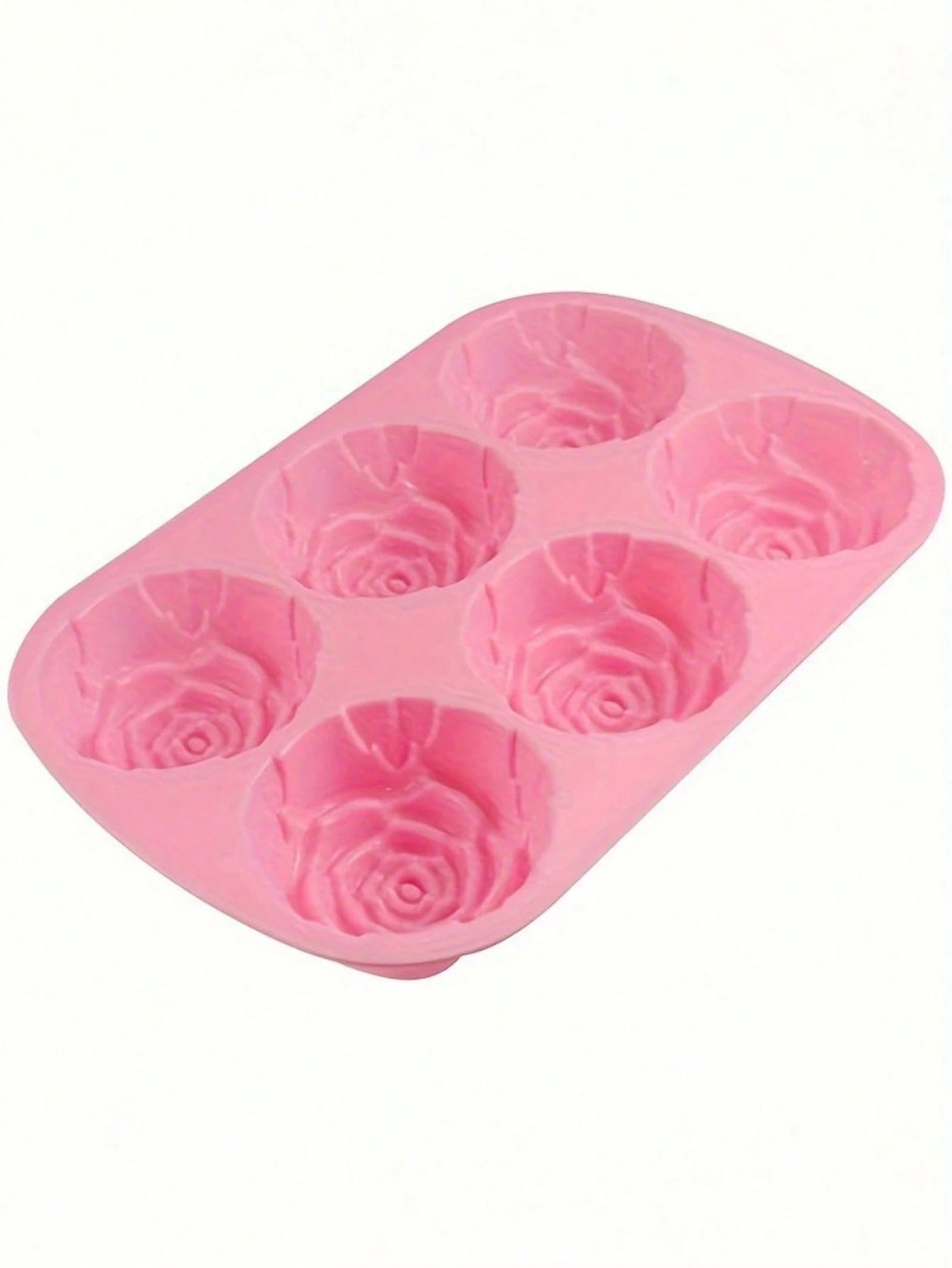 1pc Pink 6-Cavity Rose Flower Shaped Silicone Soap Mold- High Temperature Resistant, DIY Handmade Soap Making Mold For Candles, Bath Bombs, Resin, Wax- Non-Stick Flexible- Gift For Crafters, Artisa