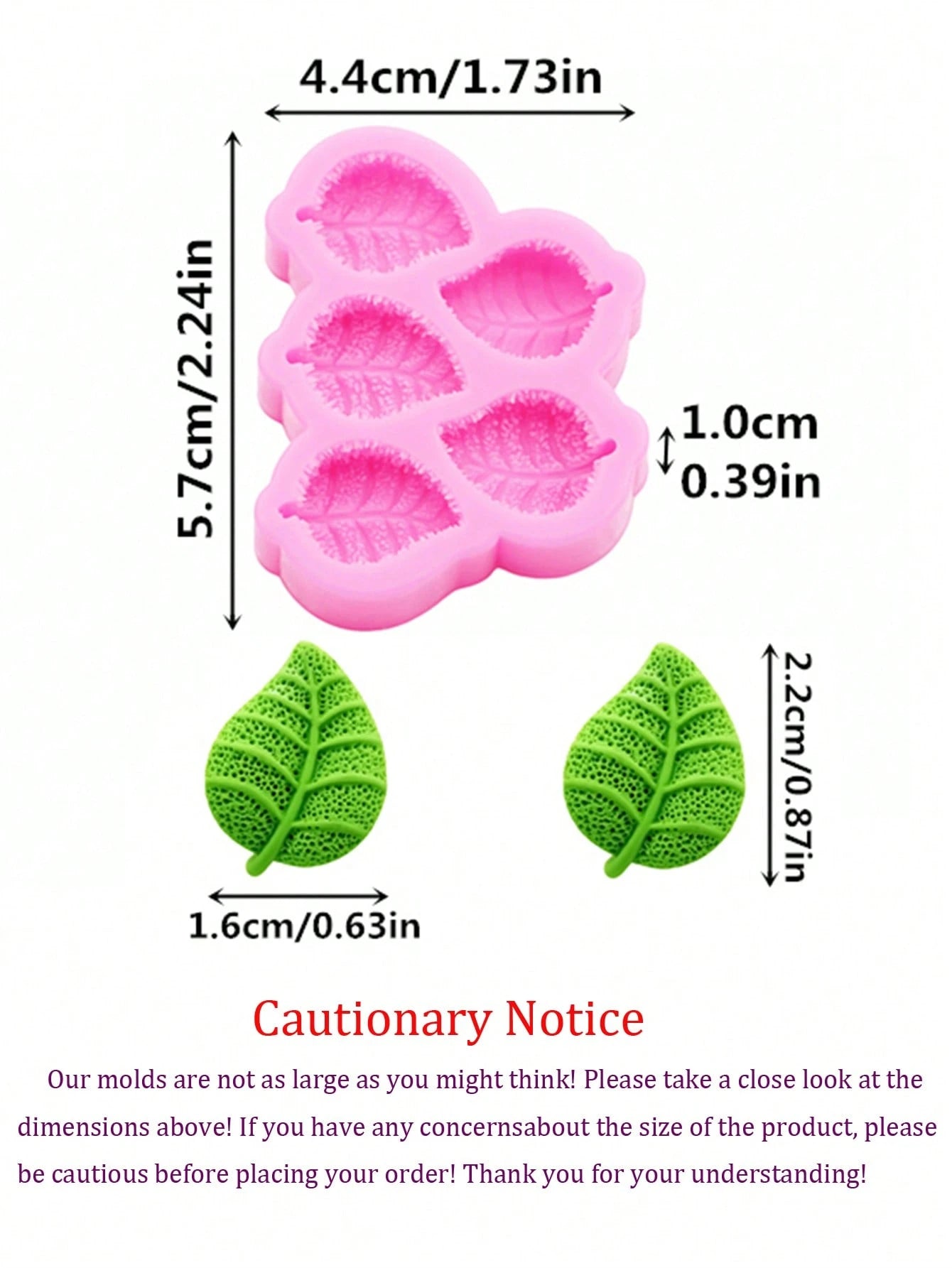 1pc Pink Liquid Silicone Material Mini Leaf Silicone Mold, Resin Accessories Silicone Mold For Making Cream Glue Resin DIY Handmade Earrings, Hair Accessories, Phone Case Decoration