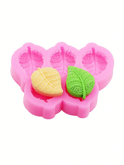 1pc Pink Liquid Silicone Material Mini Leaf Silicone Mold, Resin Accessories Silicone Mold For Making Cream Glue Resin DIY Handmade Earrings, Hair Accessories, Phone Case Decoration